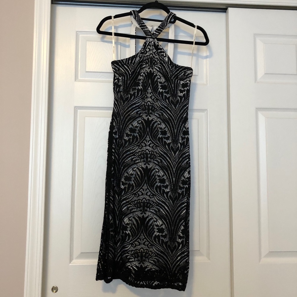 Guess Black Lace Midi Dress